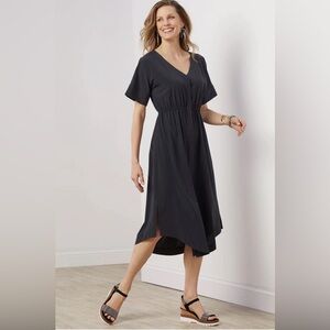 SOFT SURROUNDINGS Go Lively Curved Hem, Dolman Sleeve Lightweight Dress